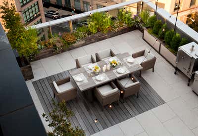 Contemporary Apartment Patio and Deck. Outdoor Living in the City Sky by Purvi Padia Design.