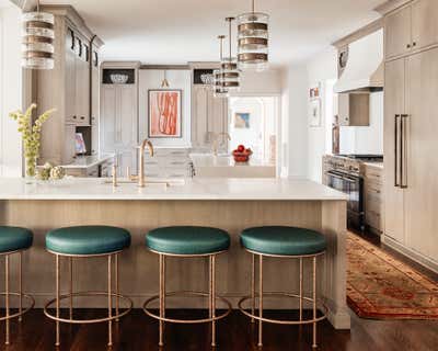  Transitional Family Home Kitchen. Warm and Bright by Charlotte Lucas Design.