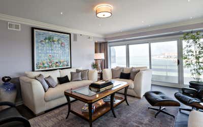 Contemporary Living Room. Hollywood Condominium on the Bay by Elegant Designs Inc..
