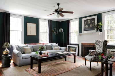  Transitional Family Home Living Room. Saltbox on the Hill by Cloth & Kind.