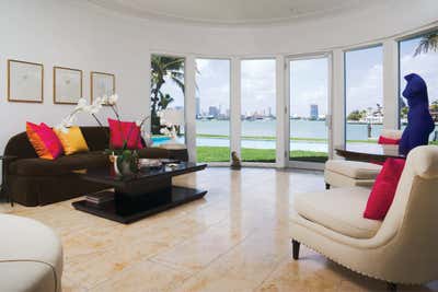  Coastal Family Home Living Room. Miami Beach Art Deco Residence by Brown Davis Architecture & Interiors.