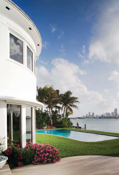 Art Deco Family Home Exterior. Miami Beach Art Deco Residence by Brown Davis Architecture & Interiors.