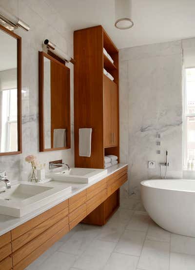  Modern Family Home Bathroom. Fifth Avenue Family Residence by Amy Lau Design.