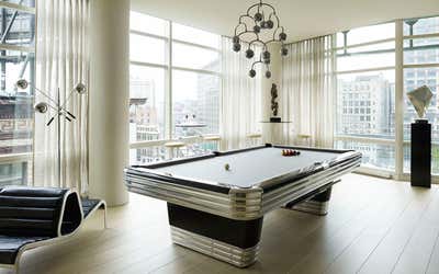 Contemporary Apartment Bar and Game Room. Tribeca Triplex by Amy Lau Design.
