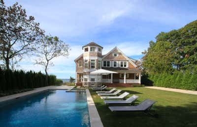 Transitional Vacation Home Exterior. Southampton, New York by Foley & Cox.