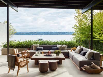 Contemporary Vacation Home Patio and Deck. Lakehouse by Kylee Shintaffer Design.