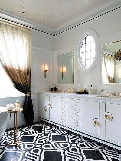  Hollywood Regency Family Home Bathroom. San Francisco Decorator Showcase by Tineke Triggs.