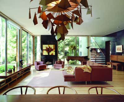  Modern Country House Living Room. Kent Lake House by Amy Lau Design.