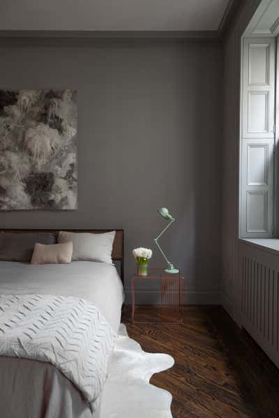 Contemporary Apartment Bedroom. Washington Square Park Apartment by Lucy Harris Studio.