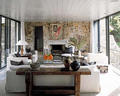  Eclectic Vacation Home Living Room. Smith Lake Project by Andrew Brown Interiors.