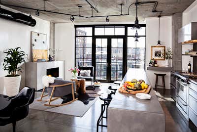  Industrial Minimalist Apartment Living Room. Mercer Loft by JHL Design.
