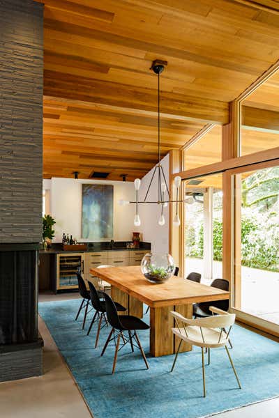  Mid-Century Modern Organic Country House Dining Room. Lake House by JHL Design.