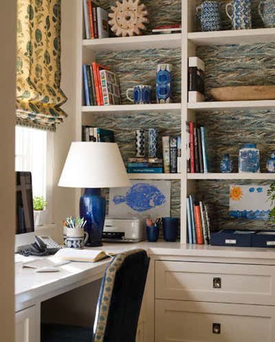  Transitional Family Home Office and Study. West University by Ann Wolf Interior Decoration.