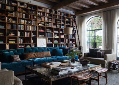  Transitional Bohemian Family Home Office and Study. Old World Revisited in Santa Monica by Kerry Joyce Associates, Inc..
