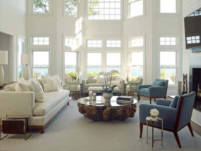  Beach Style Transitional Beach House Living Room. Peconic Bay by Allison Babcock LLC.