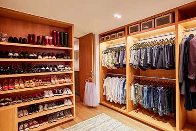  Modern Family Home Storage Room and Closet. Mandeville Canyon by Sarah Shetter Design, Inc..