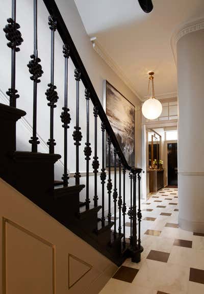  Transitional Family Home Entry and Hall. Period Town House by Janine Stone & Co.