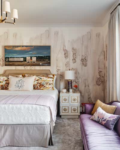  Transitional Family Home Bedroom. Warm and Bright by Charlotte Lucas Design.