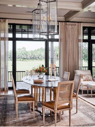 Traditional Vacation Home Dining Room. Island Getaway  by Charlotte Lucas Design.