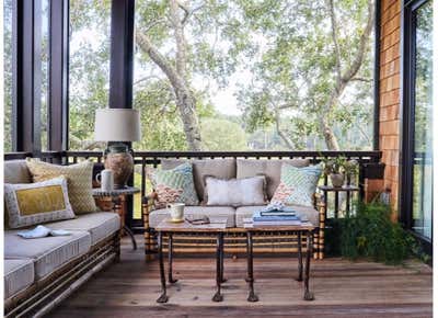 Coastal Vacation Home Patio and Deck. Island Getaway  by Charlotte Lucas Design.