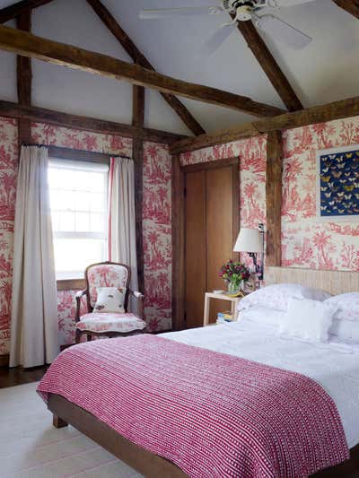  Country Family Home Bedroom. East Hampton Home by Tom Scheerer Inc..