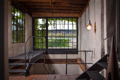  Rustic Industrial Family Home Entry and Hall. CHARCOAL FACTORY by Michael Del Piero Good Design.