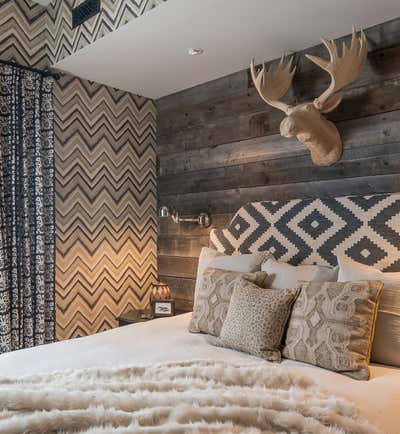  Eclectic Rustic Vacation Home Bedroom. Viking View by Cashmere Interior, LLC.