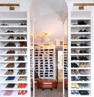  Contemporary Family Home Storage Room and Closet. Greenwich Village by Jeremiah Brent Design.