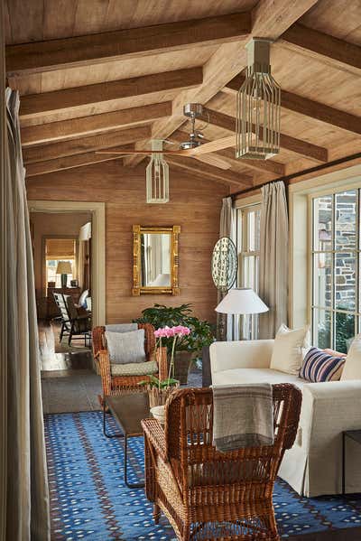  Rustic Vacation Home Living Room. New Colonial Saltbox by Michael S. Smith Inc..