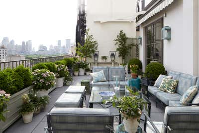 Transitional Apartment Patio and Deck. Upper East Side Penthouse by Michael S. Smith Inc..