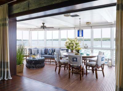  Coastal Family Home Living Room. Boathouse Deco by Michael S. Smith Inc..