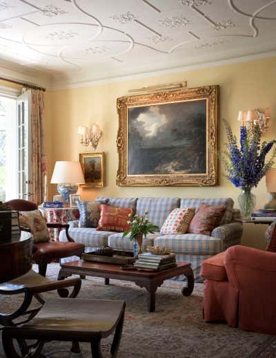  Traditional Family Home Living Room. American English by Michael S. Smith Inc..