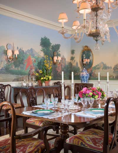  Transitional Family Home Dining Room. American English by Michael S. Smith Inc..