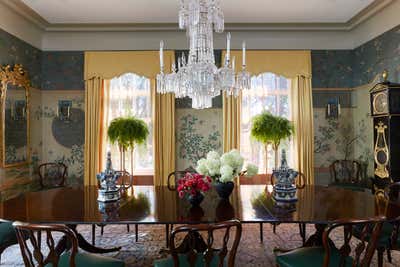  Traditional Family Home Dining Room. Midwestern Expatriate by Michael S. Smith Inc..