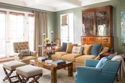  Rustic Family Home Living Room. California Colonial by Michael S. Smith Inc..