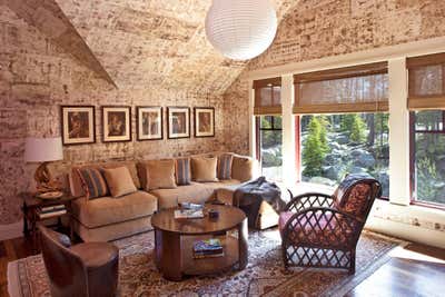  Rustic Vacation Home Living Room. Mountain Modern by Michael S. Smith Inc..