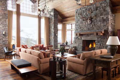  Craftsman Vacation Home Living Room. Mountain Modern by Michael S. Smith Inc..