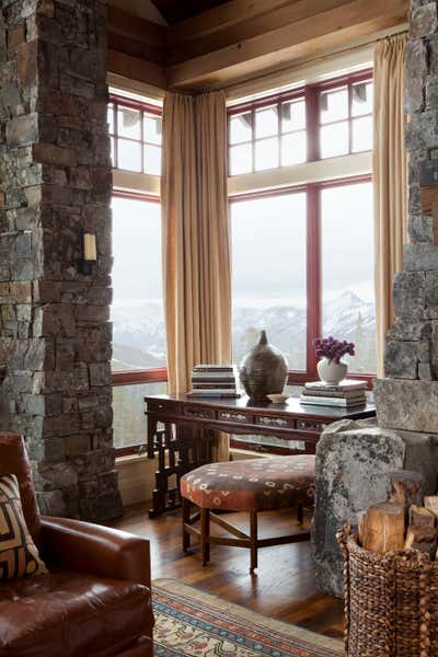  Transitional Vacation Home Living Room. Mountain Modern by Michael S. Smith Inc..