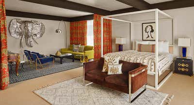  Eclectic Transitional Hotel Bedroom. The Parker Palm Springs by Jonathan Adler.