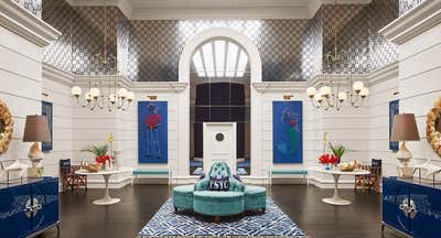  Coastal Eclectic Hotel Bar and Game Room. The Parker Palm Springs by Jonathan Adler.