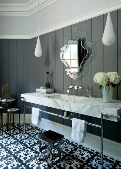  Eclectic Family Home Bathroom. Suffern Estate by Nicole Fuller Interiors.