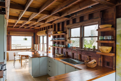  Craftsman Beach House Kitchen. Beach Cottage by Laura Santos Interiors.