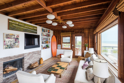  Coastal Rustic Beach House Living Room. Beach Cottage by Laura Santos Interiors.