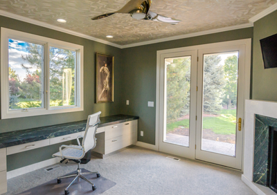  Transitional Family Home Office and Study. LIttleton Estate by Comstock Design.