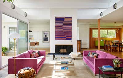  Mid-Century Modern Family Home Living Room. Los Feliz Hills by Carter Design.