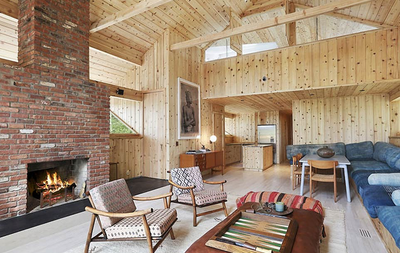  Coastal Vacation Home Living Room. Andrew Geller House by All Things Dirt.