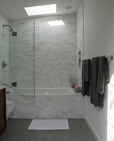  Modern Vacation Home Bathroom. Fresh Pond Waterfront by All Things Dirt.