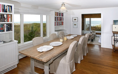 Coastal Vacation Home Dining Room. Hamptons Beach House by All Things Dirt.