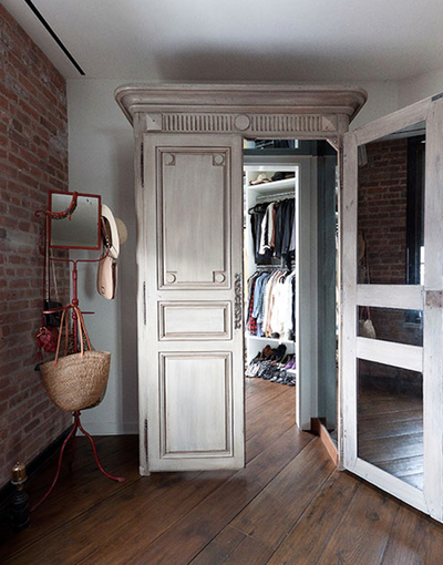 Transitional Apartment Storage Room and Closet. West Village Loft by All Things Dirt.