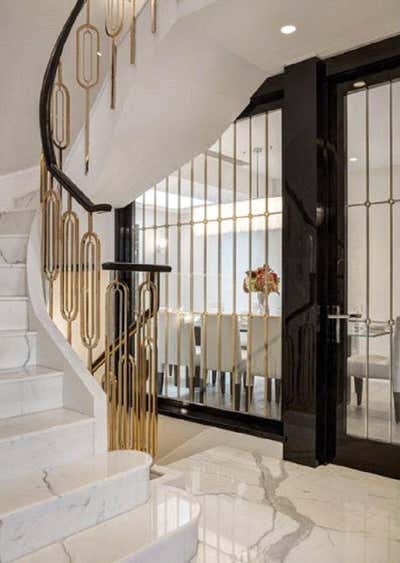  Hollywood Regency Family Home Entry and Hall. Mayfair Penthouse by Lexington W Holdings.